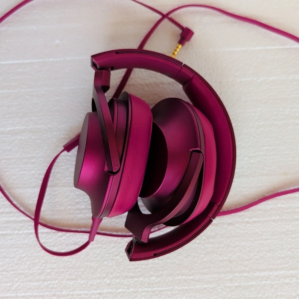 Rare Sony MDR-100A Bordeaux Pink Wired Headphones Tested Working **Read**